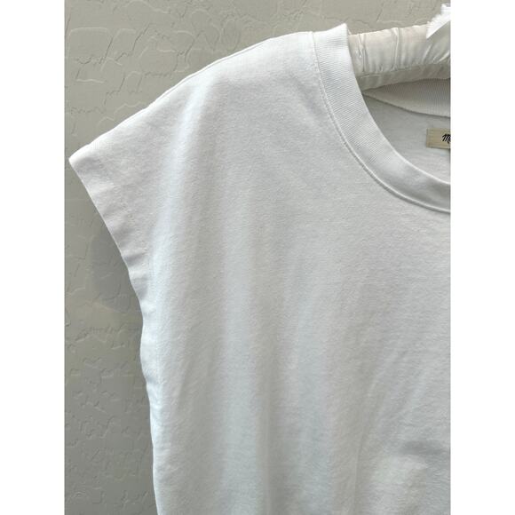 MADEWELL | White Cotton Jersey Hedgehog Cap Sleeve Tshirt | Medium - Picture 3 of 6